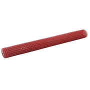 Vidaxl kippengaas 25x1,5 m staal met pvc coating rood - afbeelding 1