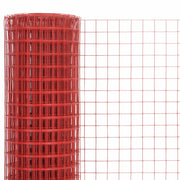 Vidaxl kippengaas 25x1,5 m staal met pvc coating rood - afbeelding 3