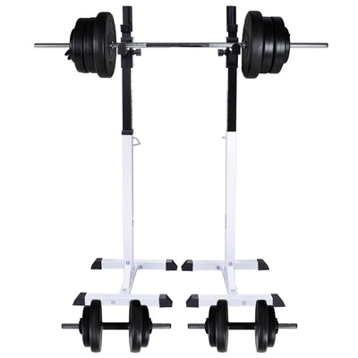 VidaXL Halter- squatrek met halterset 60,5 kg
