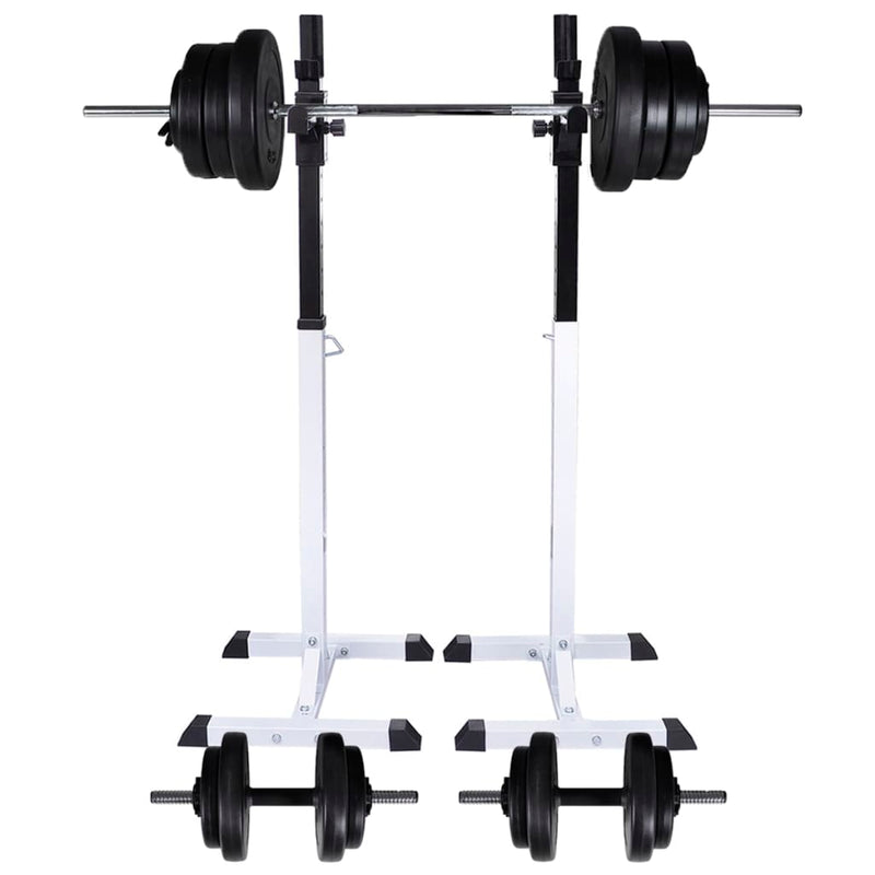 VidaXL Halter- squatrek met halterset 60,5 kg