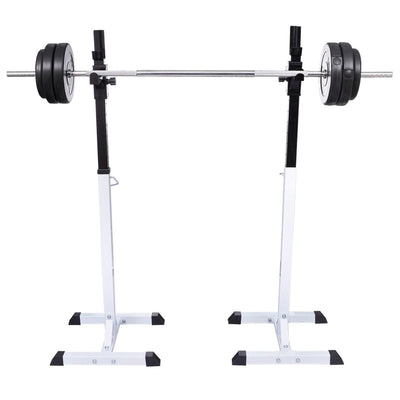 VidaXL Halter- squatrek met halterset 60,5 kg