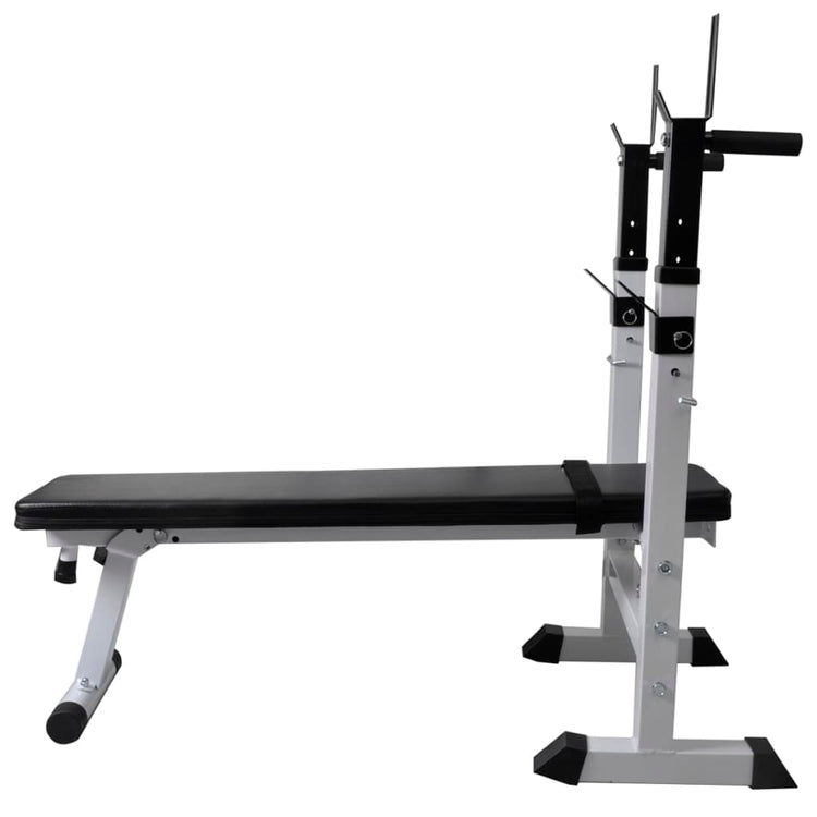 VidaXL Trainingsbank met gewichtenrek en halterset 60,5 kg