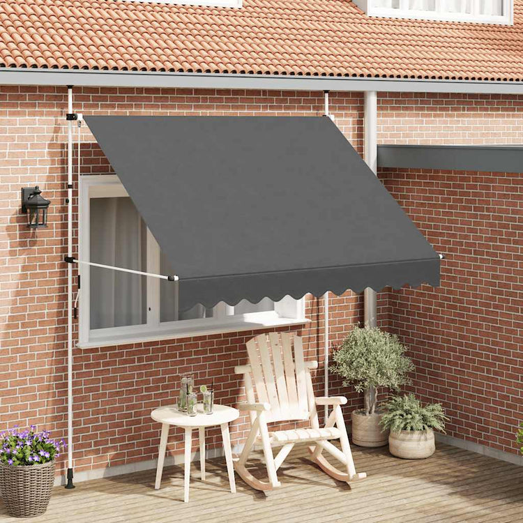 Vidaxl luifel handmatig uittrekbaar 250 cm antraciet