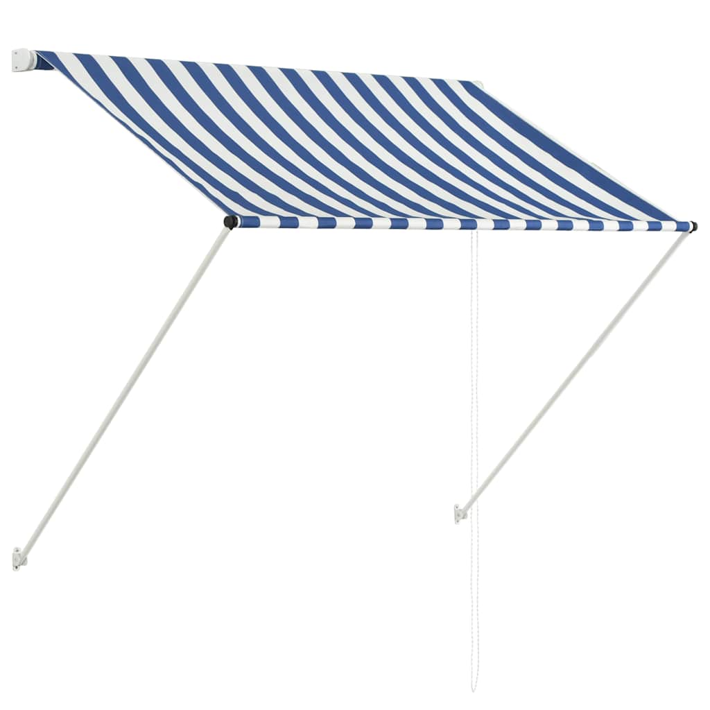 Vidaxl luifel uittrekbaar 150x150 cm blauw en wit