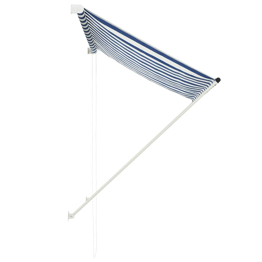 Vidaxl luifel uittrekbaar 150x150 cm blauw en wit