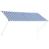 Vidaxl luifel uittrekbaar 250x150 cm blauw en wit - afbeelding 2