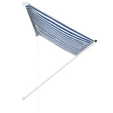 Vidaxl luifel uittrekbaar 250x150 cm blauw en wit - afbeelding 3