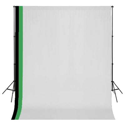VidaXL Fotostudioset met 3 katoenen achtergronden en frame 3x3 m