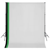 Vidaxl fotostudioset met 3 katoenen achtergronden en frame 3x3 m - afbeelding 1