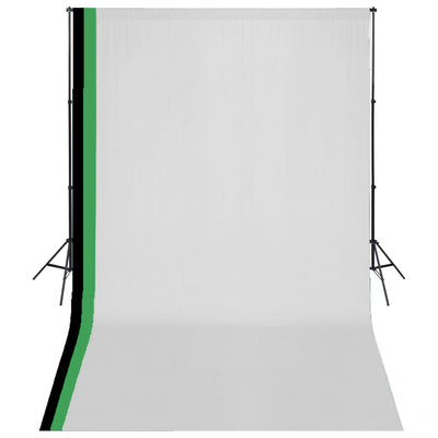 Vidaxl fotostudioset met 3 katoenen achtergronden en frame 3x5 m