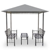 VidaXL Tuinpaviljoen met tafel en bankjes 2,5x1,5x2,4 m antraciet