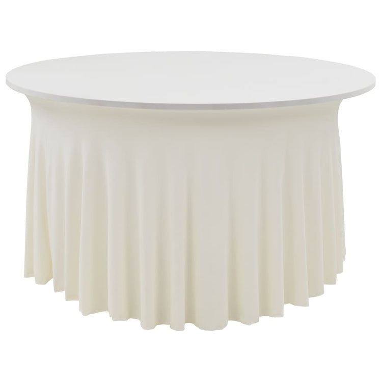Vidaxl 2 st tafelhoezen stretch met rok 180x74 cm crème