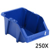Vidaxl opbergbakken stapelbaar 103x165x76 mm blauw 250 st