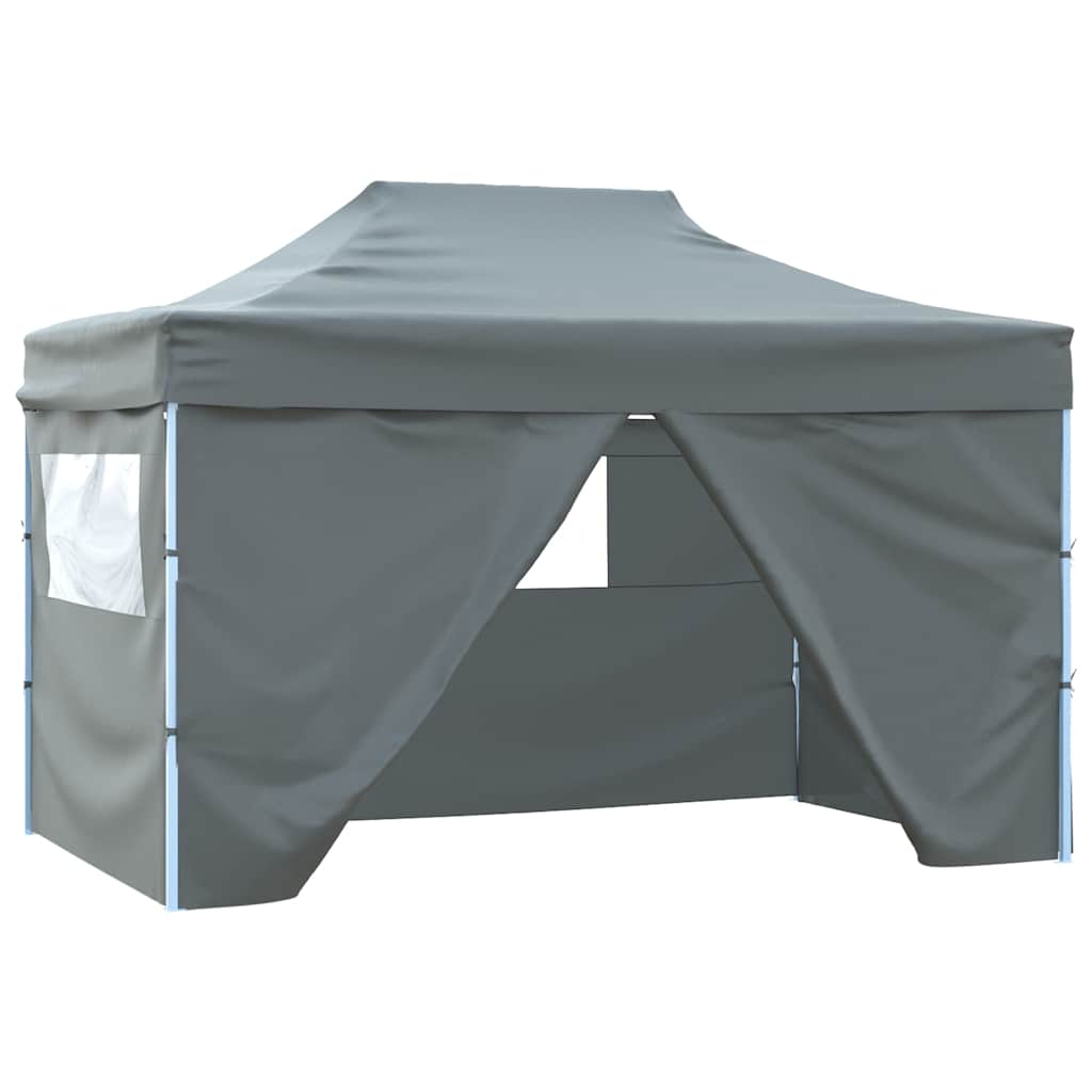 Vidaxl vouwtent pop-up met 4 zijwanden 3x4,5 m antraciet