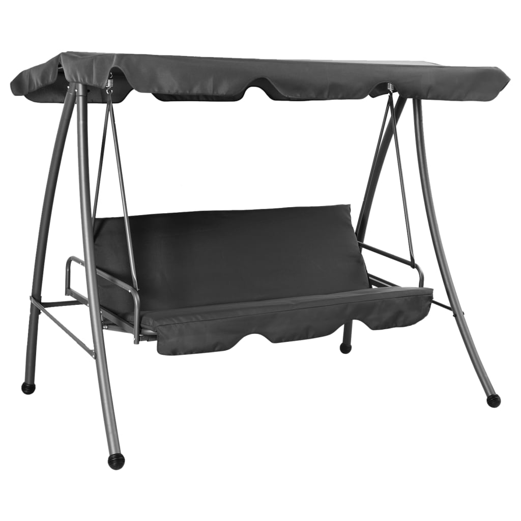 Vidaxl schommelbank voor buiten met dak 192x118x175 cm staal antraciet