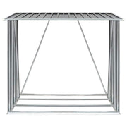 Vidaxl haardhoutschuur 163x83x154 cm gegalvaniseerd staal grijs - afbeelding 3