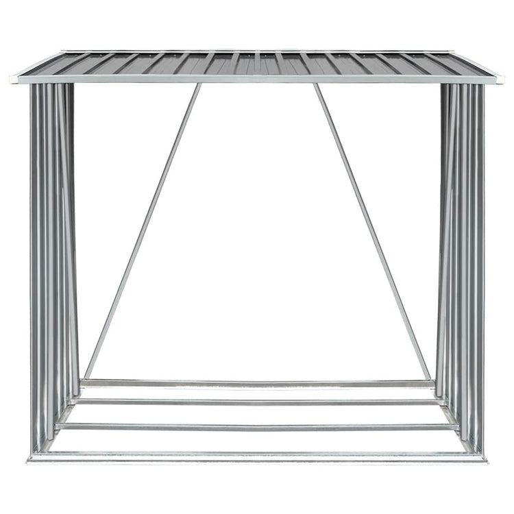 Vidaxl haardhoutschuur 163x83x154 cm gegalvaniseerd staal grijs