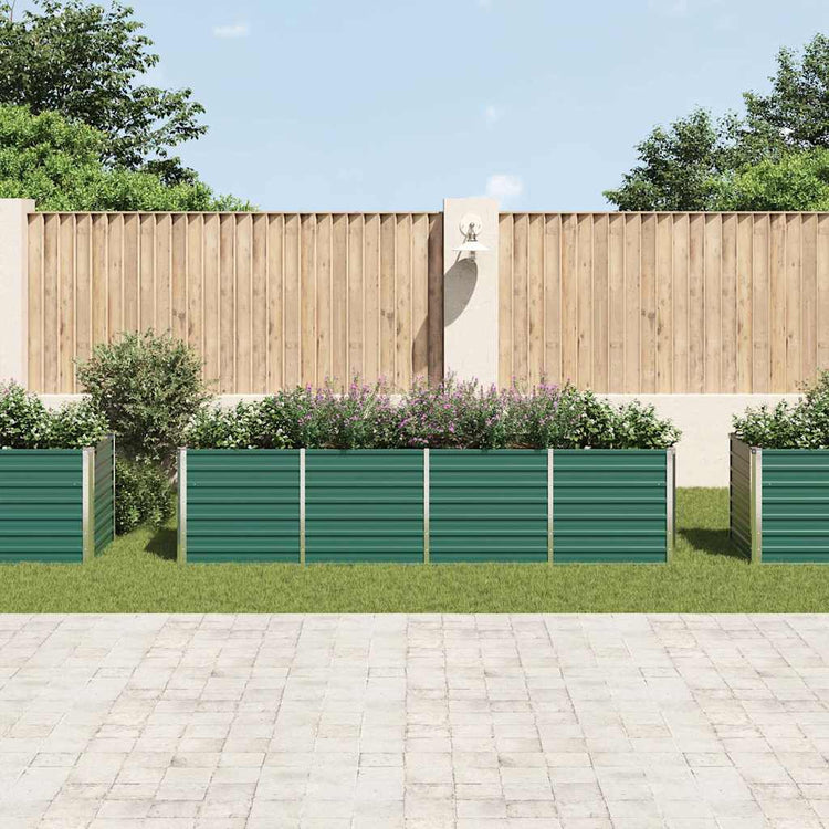 Vidaxl plantenbak verhoogd 320x80x77 cm gegalvaniseerd staal groen