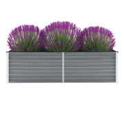 Vidaxl plantenbak verhoogd 160x40x45 cm gegalvaniseerd staal grijs - afbeelding 1