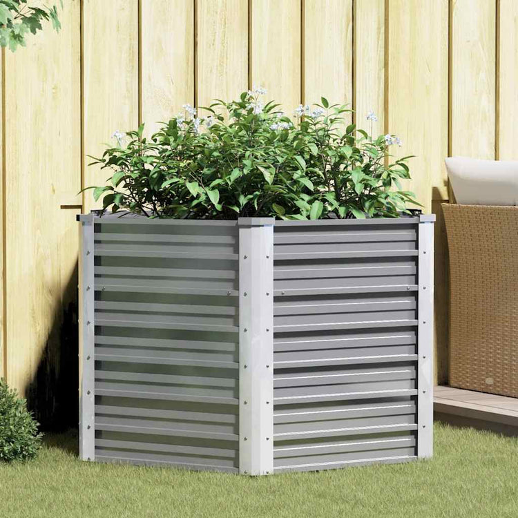Vidaxl plantenbak verhoogd 129x129x77 cm gegalvaniseerd staal grijs