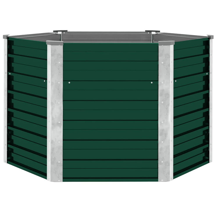 Vidaxl plantenbak verhoogd 129x129x77 cm gegalvaniseerd staal groen
