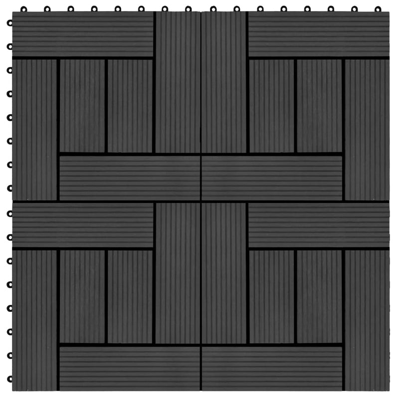 VidaXL Terrastegels 30x30 cm 1 m² HKC zwart 11 st