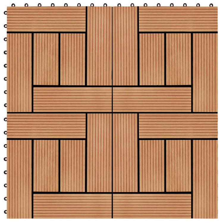 VidaXL Terrastegels 30x30 cm 1 m² HKC teakkleur 11 st