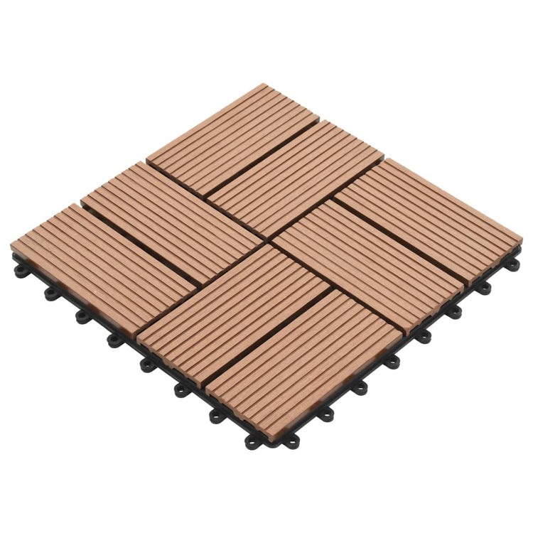 Vidaxl 11 st terrastegel 30x30 cm 1 m² hkc bruin