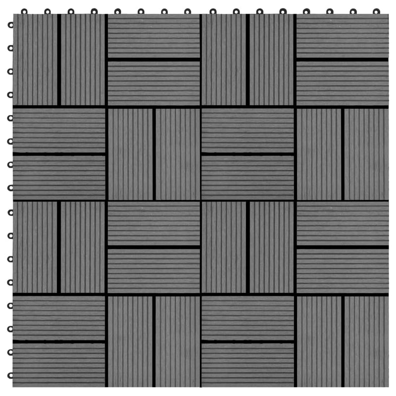 Vidaxl terrastegels 30x30 cm 1 m² hkc grijs 11 st