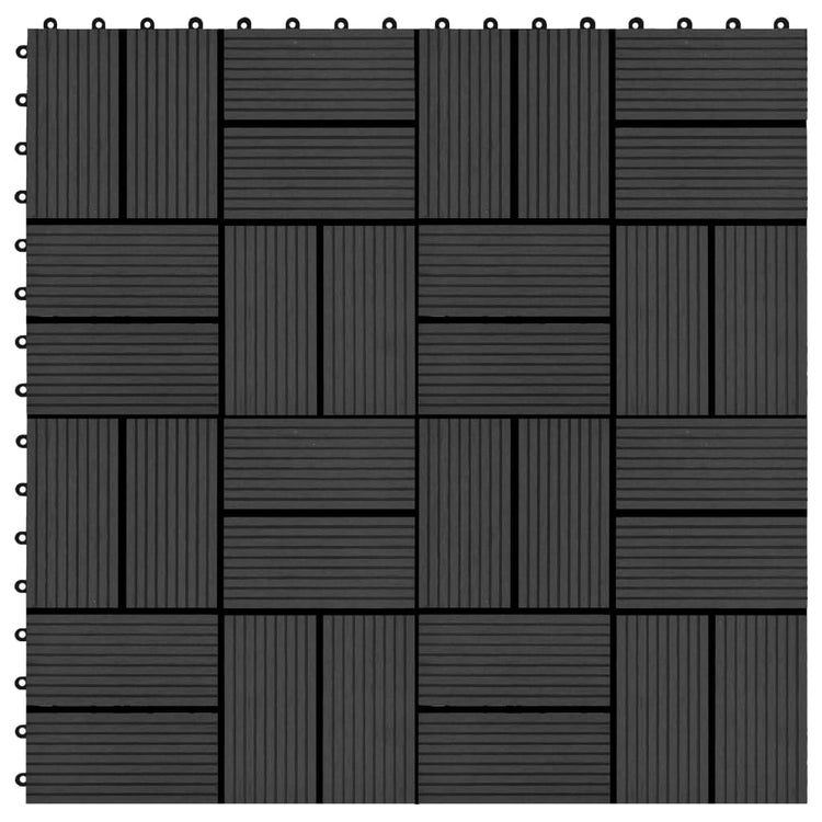 Vidaxl terrastegels 30x30 cm 1 m² hkc zwart 11 st