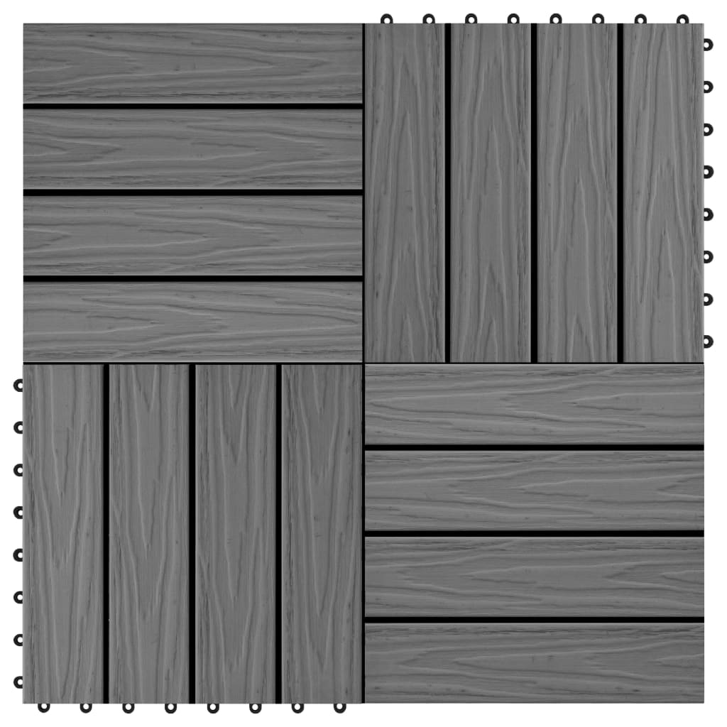 Vidaxl terrastegels diep reliëf 30x30 cm 1 m² hkc grijs 11 st