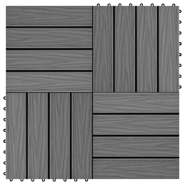 Vidaxl terrastegels diep reliëf 30x30 cm 1 m² hkc grijs 11 st