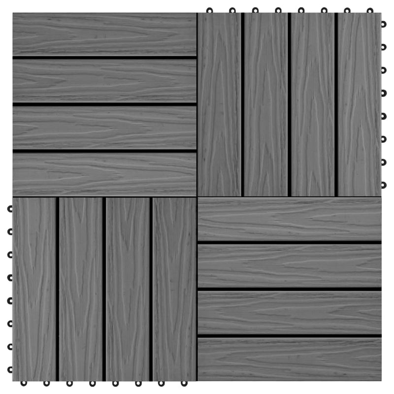 Vidaxl terrastegels diep reliëf 30x30 cm 1 m² hkc grijs 11 st