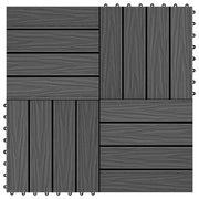 VidaXL Terrastegels diep reliëf 30x30 cm 1 m² HKC zwart 11 st - afbeelding 1