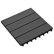 VidaXL Terrastegels diep reliëf 30x30 cm 1 m² HKC zwart 11 st - afbeelding 3