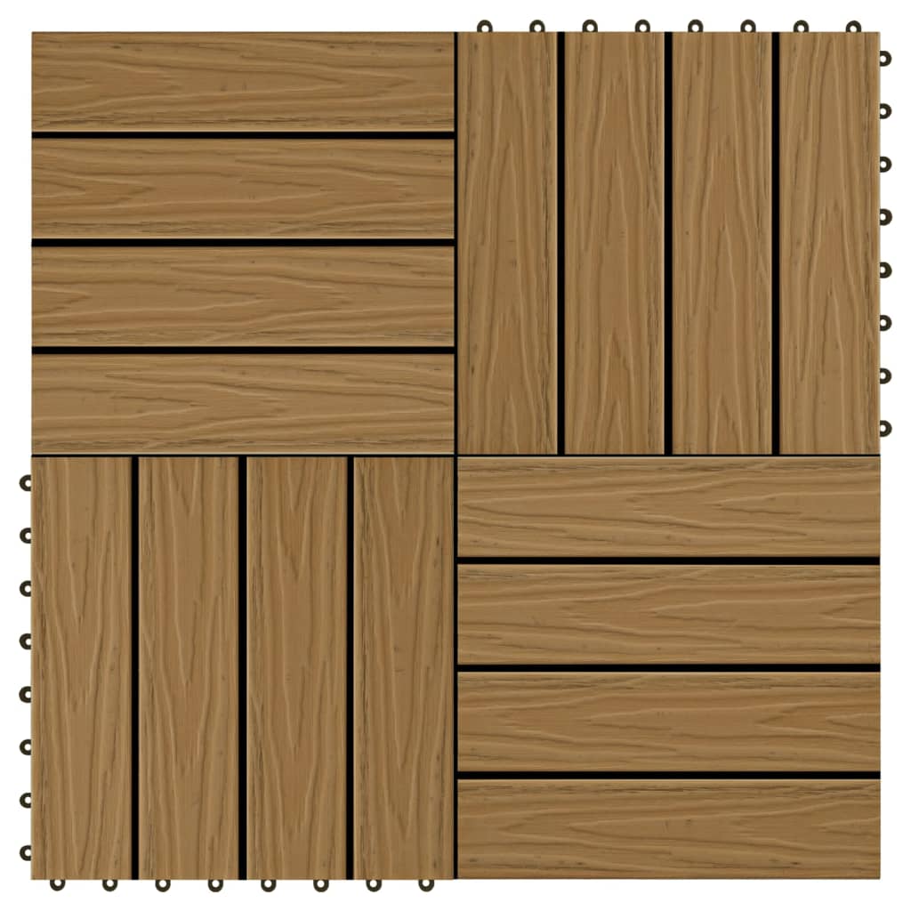 Vidaxl terrastegels diep reliëf 30x30 cm 1 m² hkc teakkleur 11 st