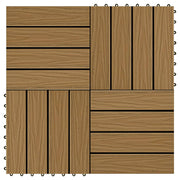 Vidaxl terrastegels diep reliëf 30x30 cm 1 m² hkc teakkleur 11 st - afbeelding 1