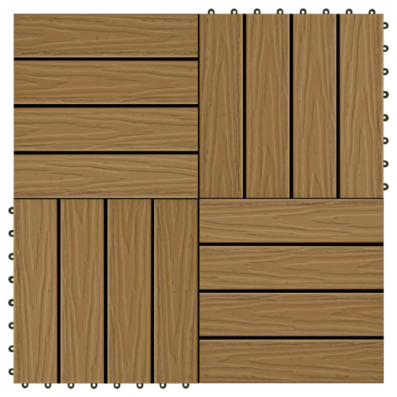 Vidaxl terrastegels diep reliëf 30x30 cm 1 m² hkc teakkleur 11 st
