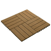 Vidaxl terrastegels diep reliëf 30x30 cm 1 m² hkc teakkleur 11 st - afbeelding 2