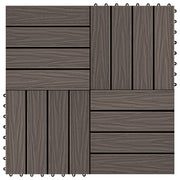 Vidaxl terrastegels diep reliëf 30x30 cm 1 m² hkc donkerbruin 11 st - afbeelding 1