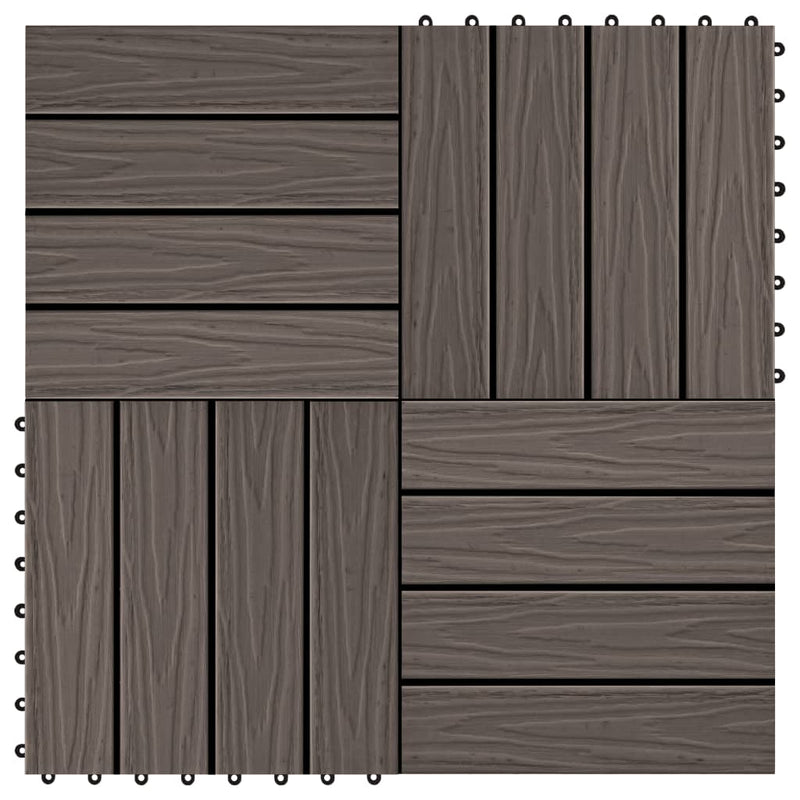 Vidaxl terrastegels diep reliëf 30x30 cm 1 m² hkc donkerbruin 11 st