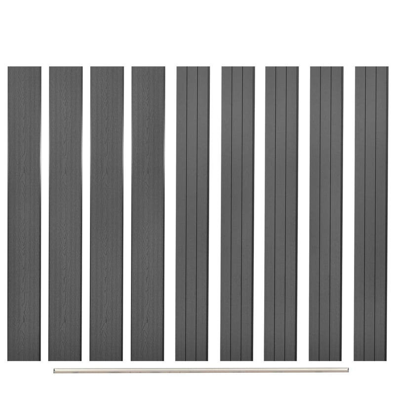 Vidaxl vervangende schuttingplanken 9 st 170 cm hkc grijs