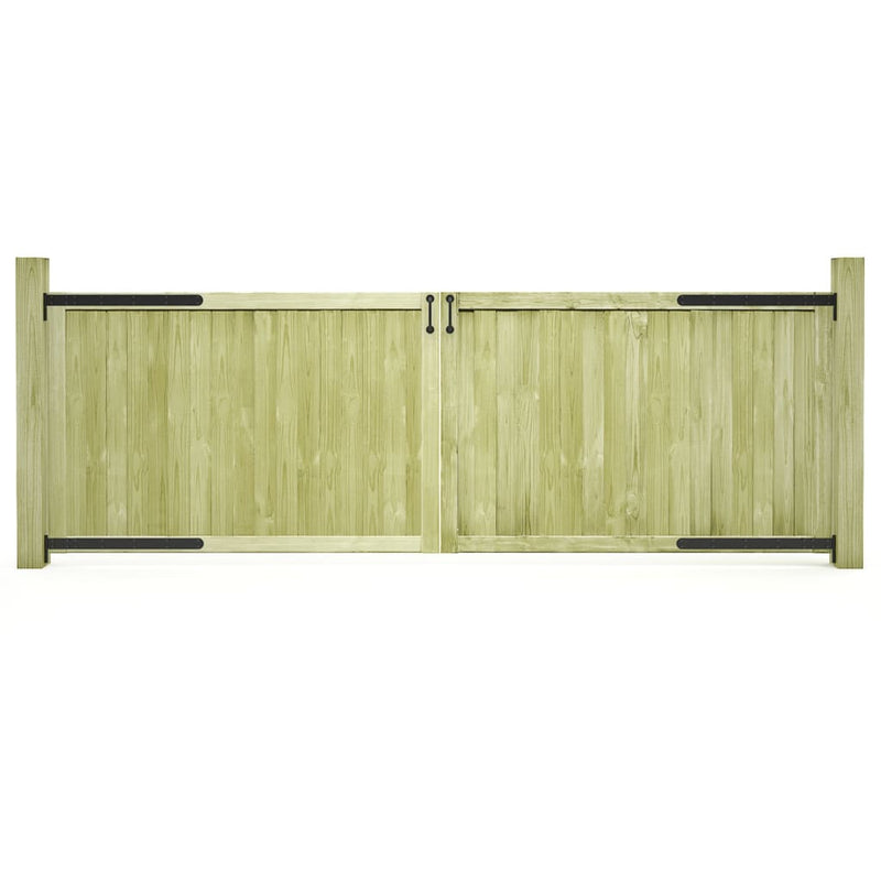 VidaXL Poorten 2 st 300x100 cm geïmpregneerd grenenhout