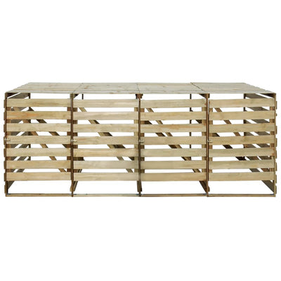 VidaXL Containerberging vierdubbel 240 L geïmpregneerd grenenhout