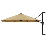 Vidaxl wandparasol met metalen paal 300 cm taupe - afbeelding 1