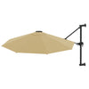 Vidaxl wandparasol met metalen paal 300 cm taupe