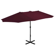 Vidaxl parasol met aluminium paal 460x270 cm bordeauxrood - afbeelding 1