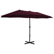 Vidaxl parasol met aluminium paal 460x270 cm bordeauxrood - afbeelding 2