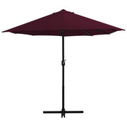 Vidaxl parasol met aluminium paal 460x270 cm bordeauxrood - afbeelding 3