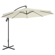 VidaXL Zweefparasol met stalen paal 300 cm zandkleurig - afbeelding 1